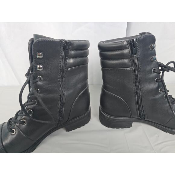 Express Y2K Chunky Women's 8 Combat Boots Goth Grunge Lace‎ Steam Punk - Picture 7 of 16